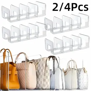 (2/4pcs, Space-Saving) Crystal Clear Acrylic Desk Organizer Set - Stackable File Sorter for Mail/Documents/Notebooks | Multi-Use Purse And Handbag Divider | The Best Gifts for Thanksgiving And Christmas