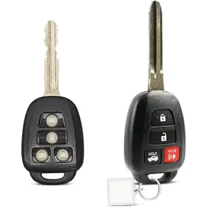 Key Fob Shell fits 2012-2017 Toyota Camry / 2014-2017 Toyota Corolla RAV4 Highlander Keyless Entry Remote Case & Pad (HYQ12BDM) HYQ12BEL