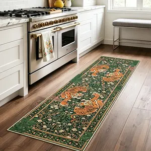 Vintage Forest Tiger Hallway Rug, Non-Slip Long Runner Carpet, Easy Clean, for Hallway, Living Room, Bedroom