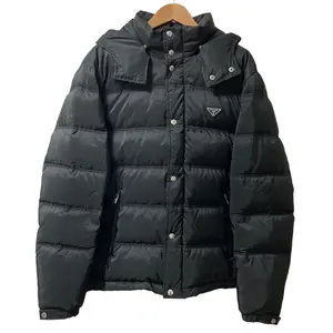Pre-owned PRADA Nylon Small Leather Goods Down Hooded Jacket