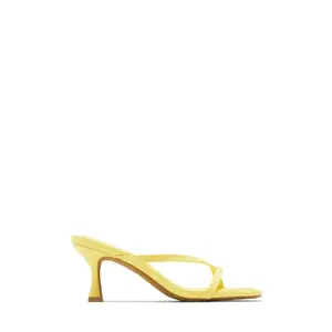 Elena Mid Heel Mules - Yellow