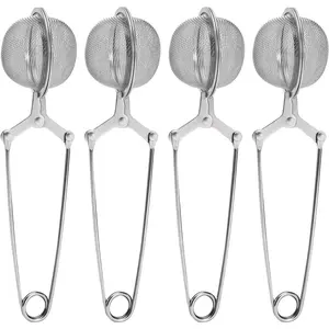 Tea Strainers for Loose Tea, 4 Pack Tea Infuser with Handle Fine Mesh Tea Ball Filter Tea Diffusers Steeper for Loose Leaf Tea, Spices, Seasonings