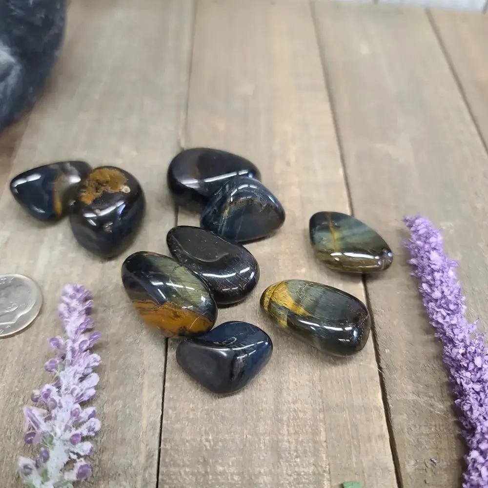 💙✨ Blue Tigers Eye Tumbles – Insight, Calm and Protection 🐾