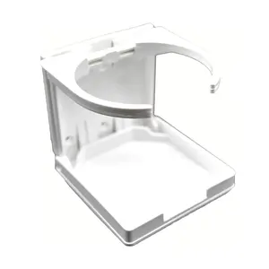 MARINE CITY Folding Cup Holder – White ABS Adjustable Drink Holder, Fits 2-5/8” to 3-1/2” Cups for Boats, RV & Watercraft