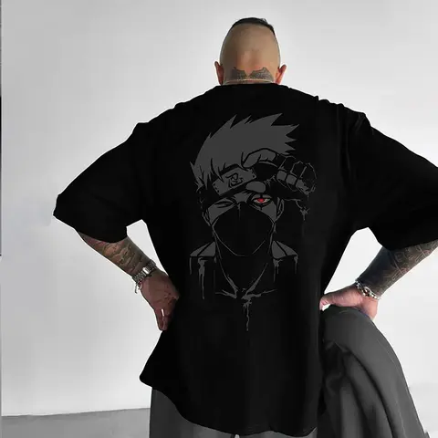 80s 90s Naruto Kakashi Oversized streetwear singlet muscle cotton outfits men short summer men's graphic tees Fits vacation outfits Anime tank tops men gifts SpringStatements