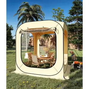 6x6 ft Portable Pop Up Shelter, 2-3 Person All Weather Outdoor Tent, Windproof Rainproof Sun Shade for Patio Backyard Sports Events