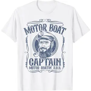 Motor Boat Captain Funny Pontoon Boating Motor Boatin Lake T-Shirt