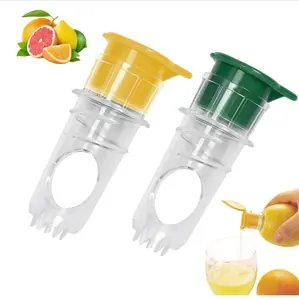 [Buy 1 Get 1 Free] Lemon Squeezer Portable Juicer BPA-Free Plastic Lime Extractor Compact Handheld Citrus Press with Lid 2025 New Screw Top Manual Squeeze for Cocktails Drinks Fruit Kitchen Utensils Pack of 2 - Cover