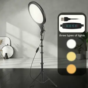 10" Dimmable Ring Light with Stand, Full-Screen LED Circle Light for Video Lighting, Fill Light Adjustable Color Temperature, Video Light Perfect for YouTube, Makeup, TikTok, Instagram#SummerWins#Fathersdaygift