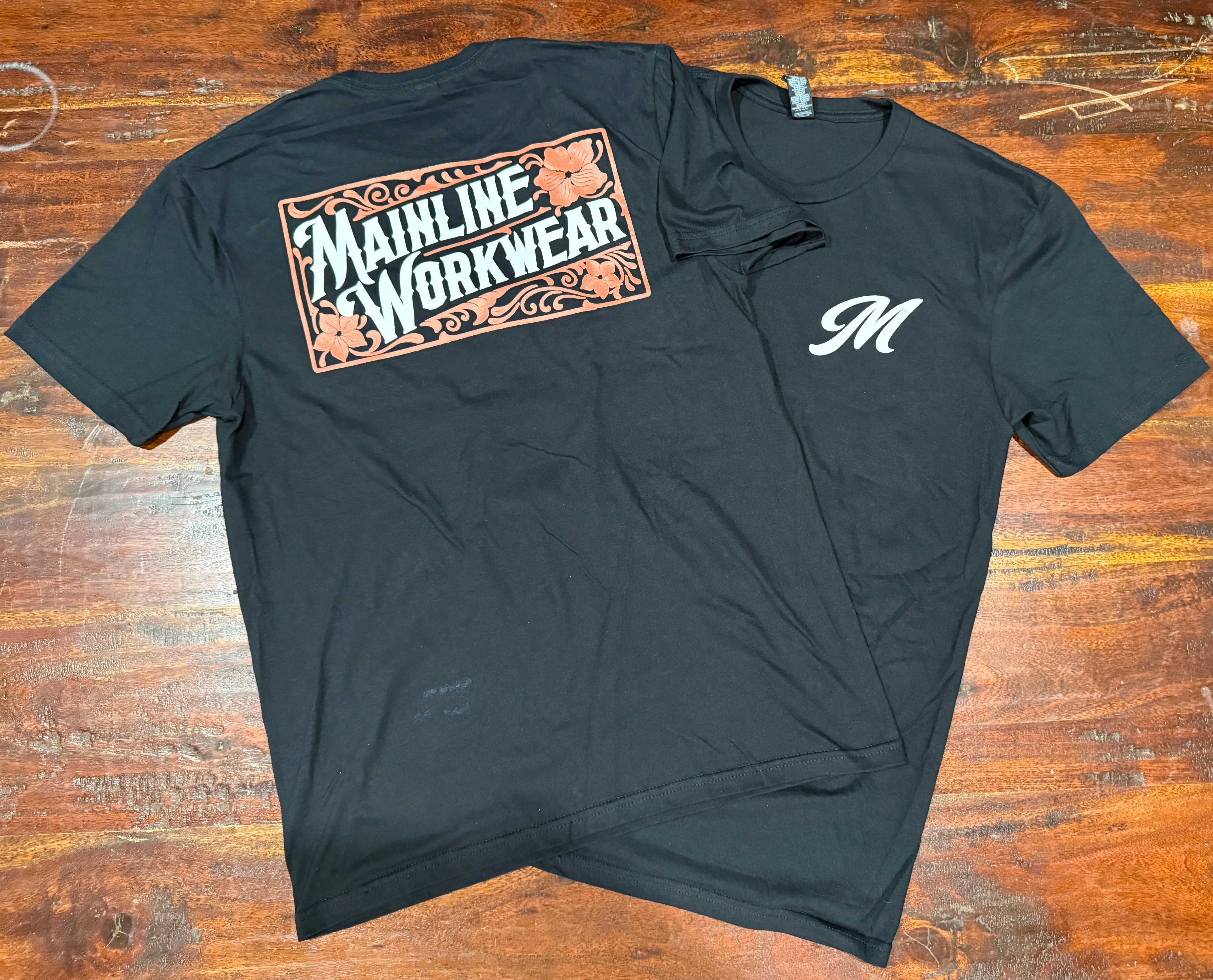Black and Copper Softstyle Tee