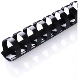Plastic Comb Binding Spines, 1/2 In Diameter, Black, 90 Sheets, 100 Pack