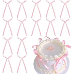 20/30pcs Bow Cake Decoration, Heart Love Bow Cupcake Birthday Ribbon, Mother's Day Valentine's Day Party Supplies, Cake Decorating Kit