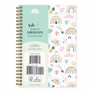 Hot Selling 2024 Bright Day Calendar Children's Housework To-Do List Daily Task List Planner Time Management Notebook Bright Day Undated Flexible Cover, Essential for Learning 8.25 x 6.25