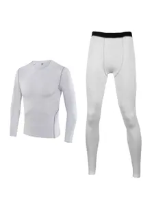 Boys' Warm Underwear Set, Teen Soccer Tight Fit Top & Bottom, Kids Winter Sports Gear, Casual Style, Sports Clothing Set, Spring & Fall
