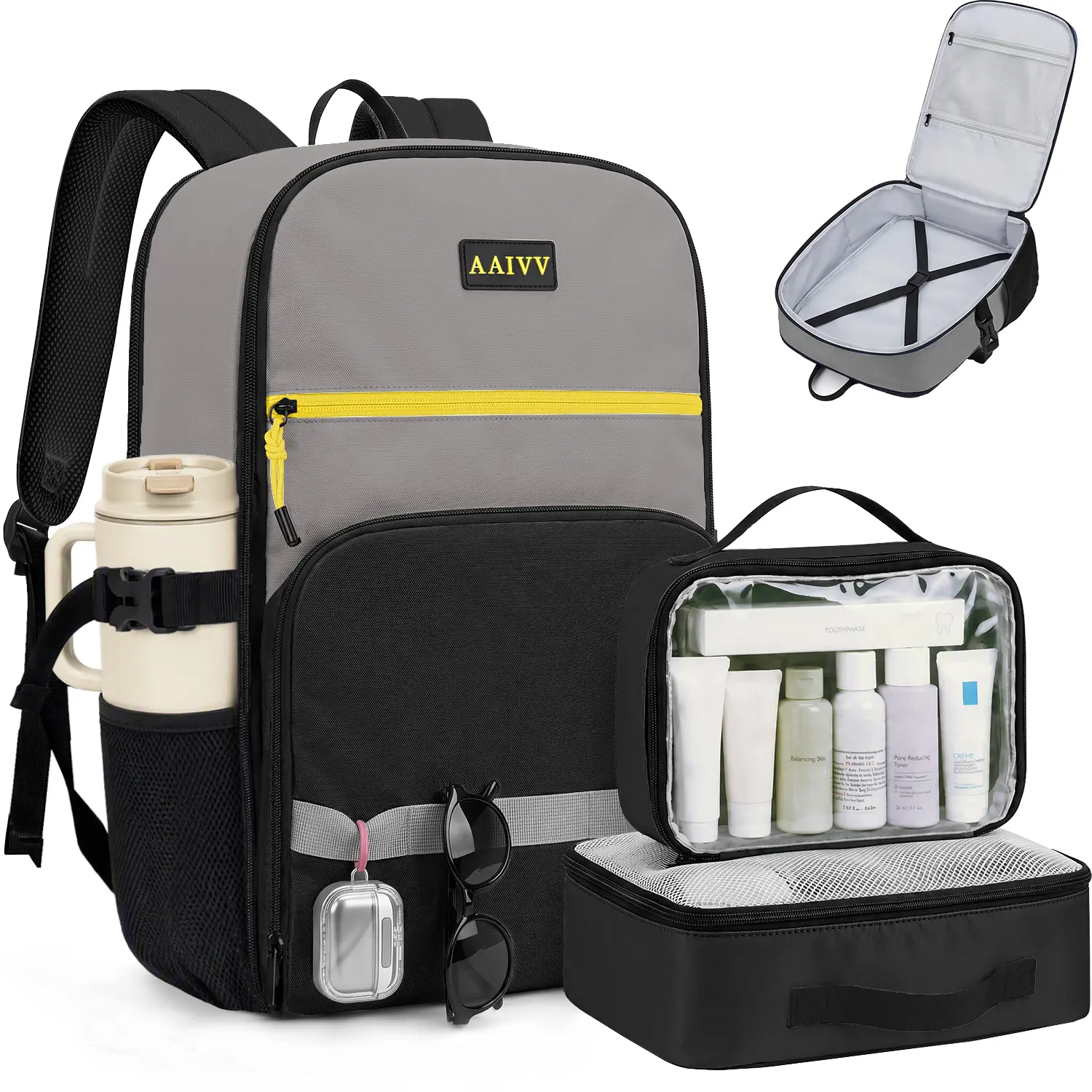No More Checked Bag Fees! AAIVV 40L Carry On Backpack, TSA Approved Personal Item for Spirit/Delta, Waterproof Weekender Fits 17.3" Laptop + 3 Days Clothes (2 Packing Cubes Included)
