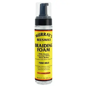 Murray's Beeswax Braiding Foam - 6 oz Firm Hold with Honey Coconut Oil & Argan Oil for Long Lasting Shine & Easy Smoothing