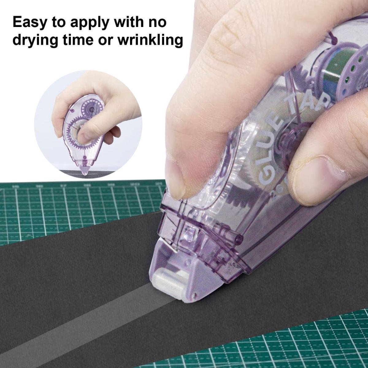 4 Pack Double Sided Tape Roller – 26ft Scrapbook Glue Tape Runner for Crafts, Photos & Card Making