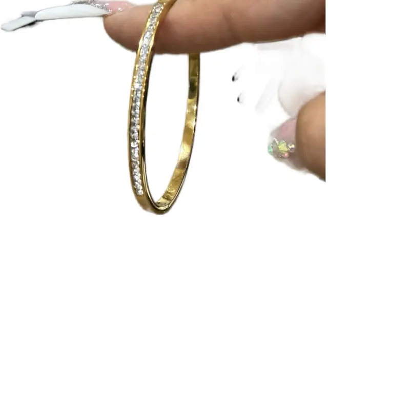 18K Gold Plated Diamond Bangle Bracelet