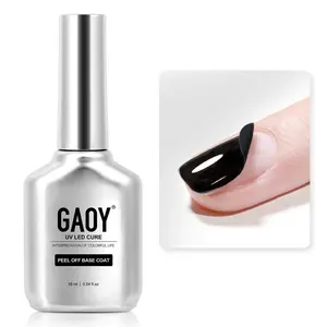 Peel Off Gel Base Coat for Gel Nail Polish, 16ml Peelable Clear Foundation for Use with UV LED Nail Lamp