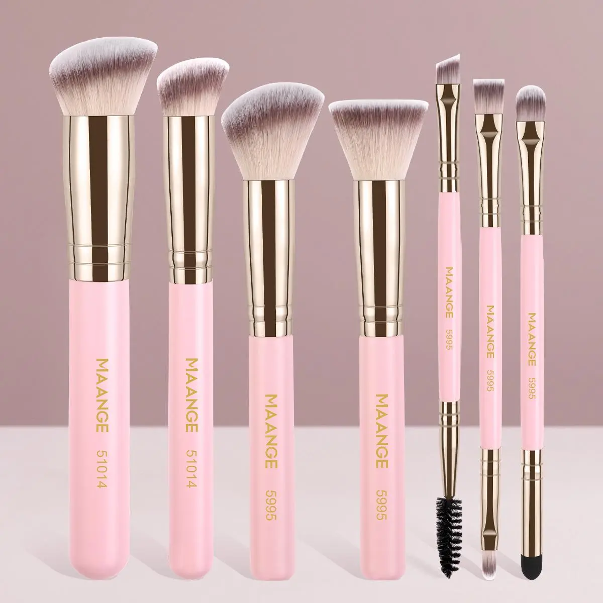 7-Piece Professional Makeup Brush Set for Face Makeup, Soft-Bristle Brushes with Comfortable Grip for Beginners, Cosmetic Makeup Brush Kit, Cosmetics Brushes Set