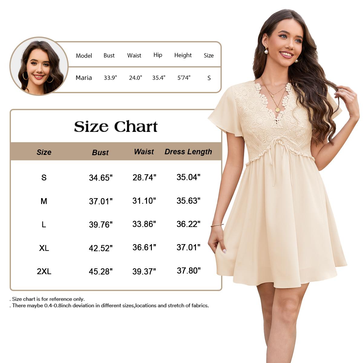 Florboom Women's Floral Lace Boho Deep V Neck Mini Dress Flutter Short Sleeve A-Line Flowy Dresses Perfect for Family Pictures,Wedding Guest, Bride, Baby Shower, Easter, Church