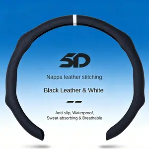 Napa Leather Stitch Grip Quick Turn Non-Slip Wrap Breathable Ultra-Thin Cover Black & White Interior Kit