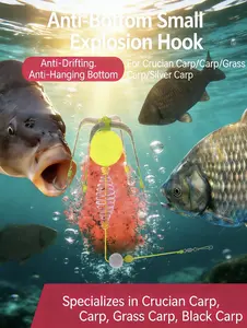 Pre-Tied Off-Bottom Mini Explosion Rig | ISEAMA & Chinu Hooks | Snag-Resistant for Carp Slip Float Surf Fishing