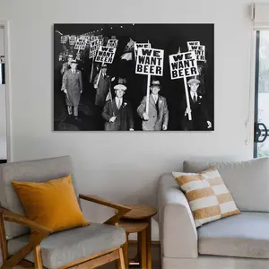 1920s Prohibition Wall Art Print, Vintage Black and White Funny Poster, Retro Speakeasy Bar Decor for Home or Office