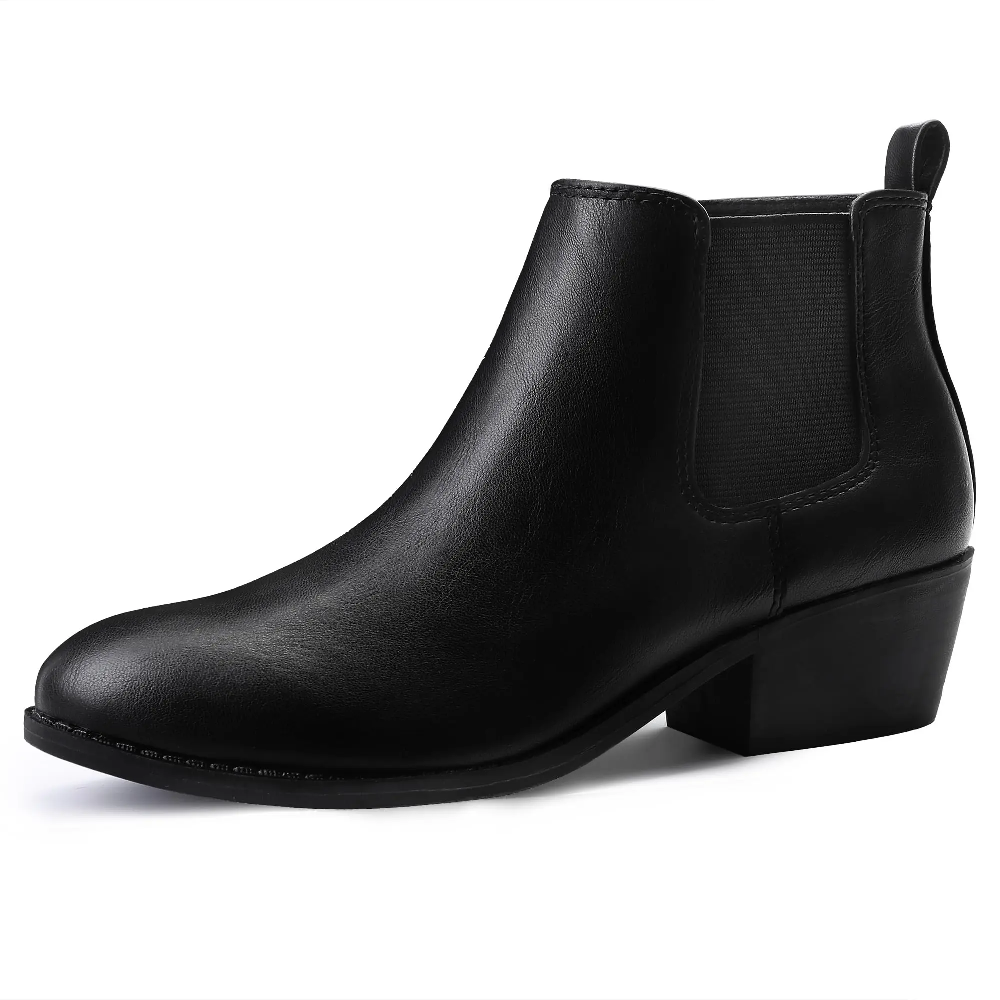 Round Toe Black Low Heel Chelsea Boots Women's Minimalist Elegant Classic  Stylish Round Toe Chef Ankle