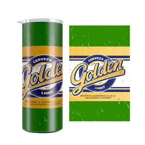 Golden Beer Tumbler – 20oz Salvadoran Drinkware Flask
