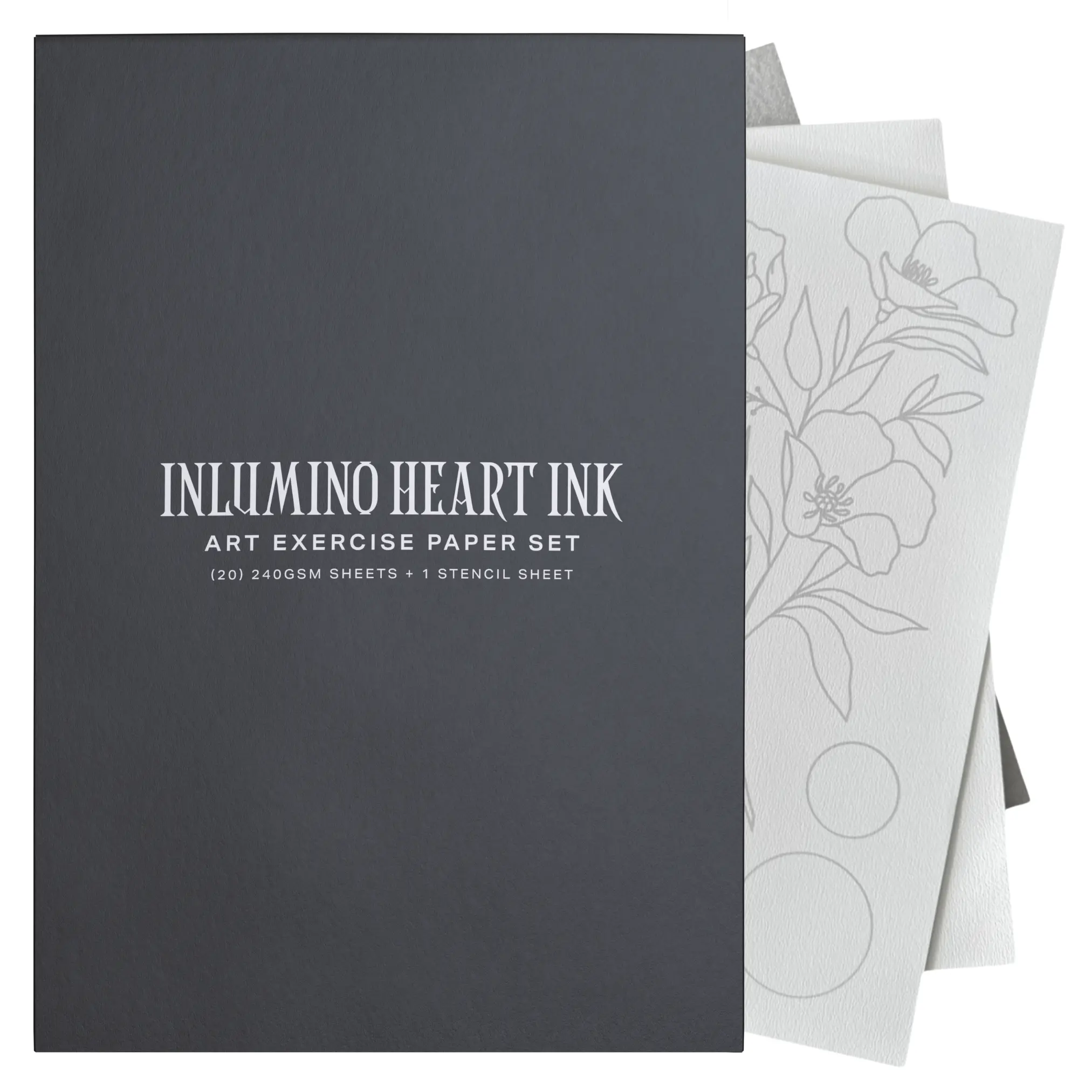 Premium Textured Paper Set for Ballpoint Pen Cartridges with Foam Pad, and Stencil Sheet