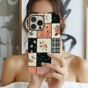 Beautiful floral and plaid patterns, durable and shock-absorbing glossy two-in-one phone case, suitable for iPhone 17, 16, 15, 14, 13, 12, 11, X, Samsung and other series models. Makes a great holiday gift for friends or family.
