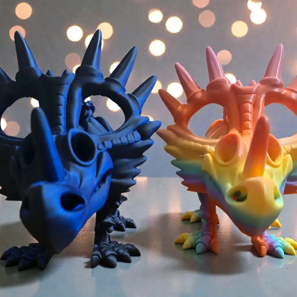 Flexi Styracosaurus Wiggly 3D Printed Dino Friend Articulated Desk Toy Gift for Kids & Adults Educational Collectible Item PLA Plastic Eco-Friendly