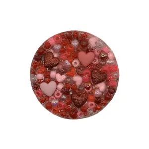 Hearts galore Remeltable Picky Pad with Reusable Tray for Anxiety ADHD Skin Picking Soft Soothing Texture Microwavable Unisex Fidget Fun Stress Relief