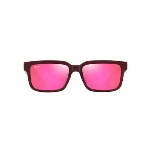 Maui Jim Hiapo Asian Fit Sunglasses P655-04 Matte Burgundy Frame MAUI Sunrise Lenses