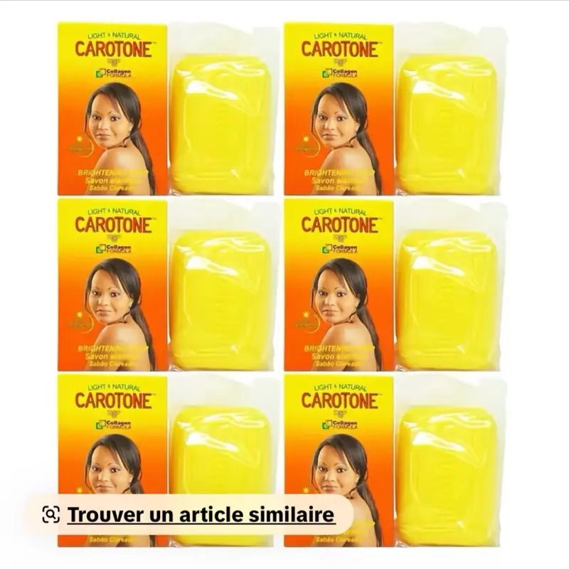 Park of 6 Carotone Brightening Soap for Skin - Light & Natural Formula - Ideal for Daily Use - Enhances Skin Tone - Yellow Soap Bar