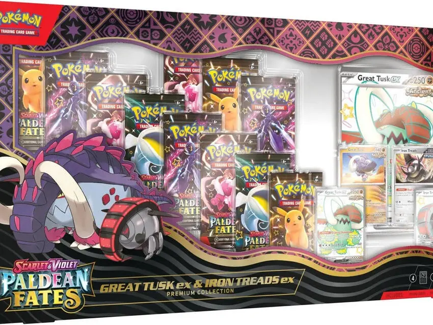 Paldean Fates Great Tusk ex & Iron Treads ex Premium Collection