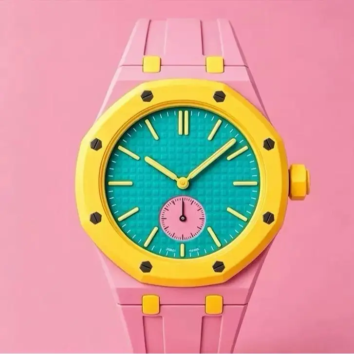 Live streaming room watch + strap A name pink and yellow