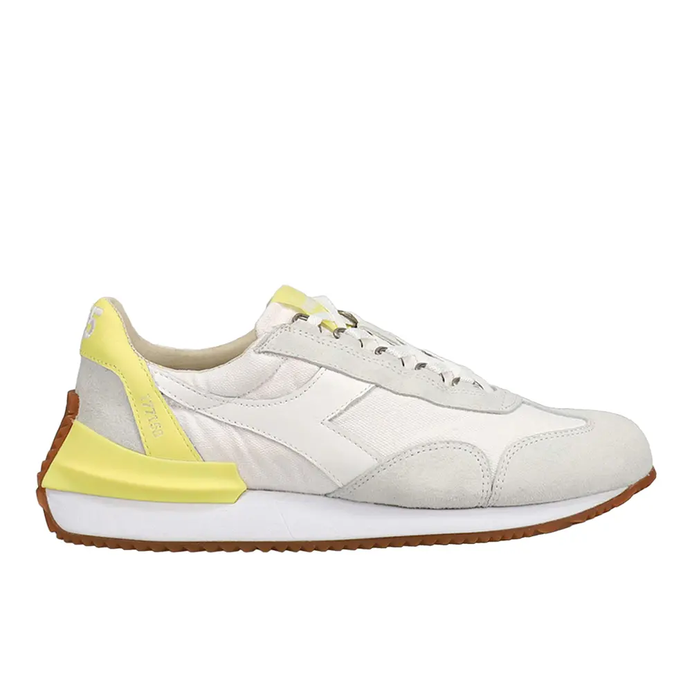 diadora Mens Equipe Mad Italia Lace Up Sneakers Shoes Casual - White, Yellow