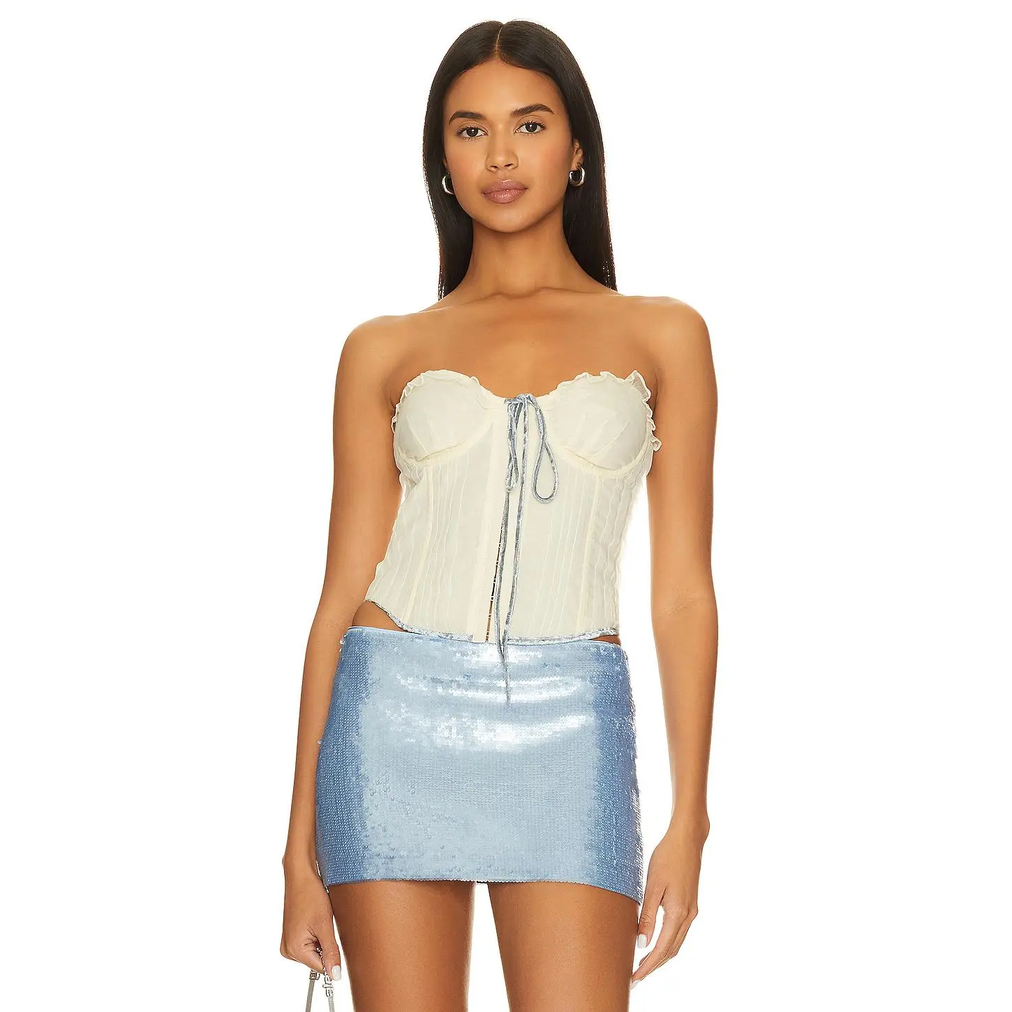 GUIZIO Pintuck Corset in Cream