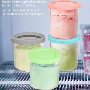 Ninja Creami Ice Cream Cups & Lids Set, Compatible with Nc299amz & Nc300 Series, Reusable Ice Cream Containers, Blender Accessories