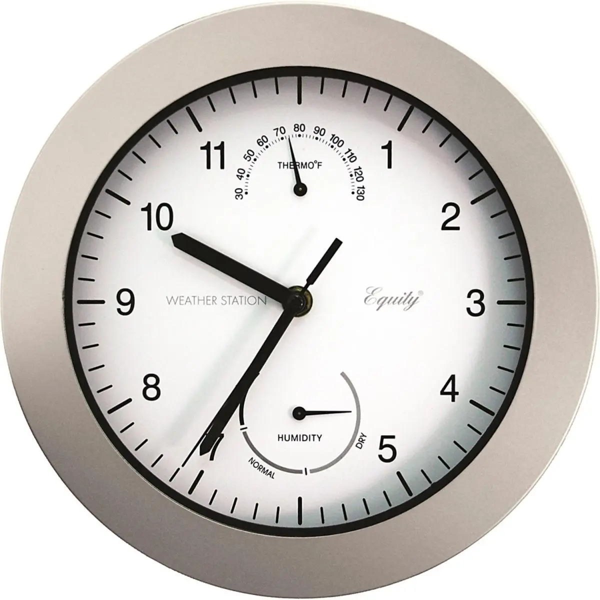 La Crosse 1Y7900 Plastic 10-in Thermometer & Humidity Wall Clock - Digital, Hygienic Over-Mold Home Decor, Room Decor for Home Supplies