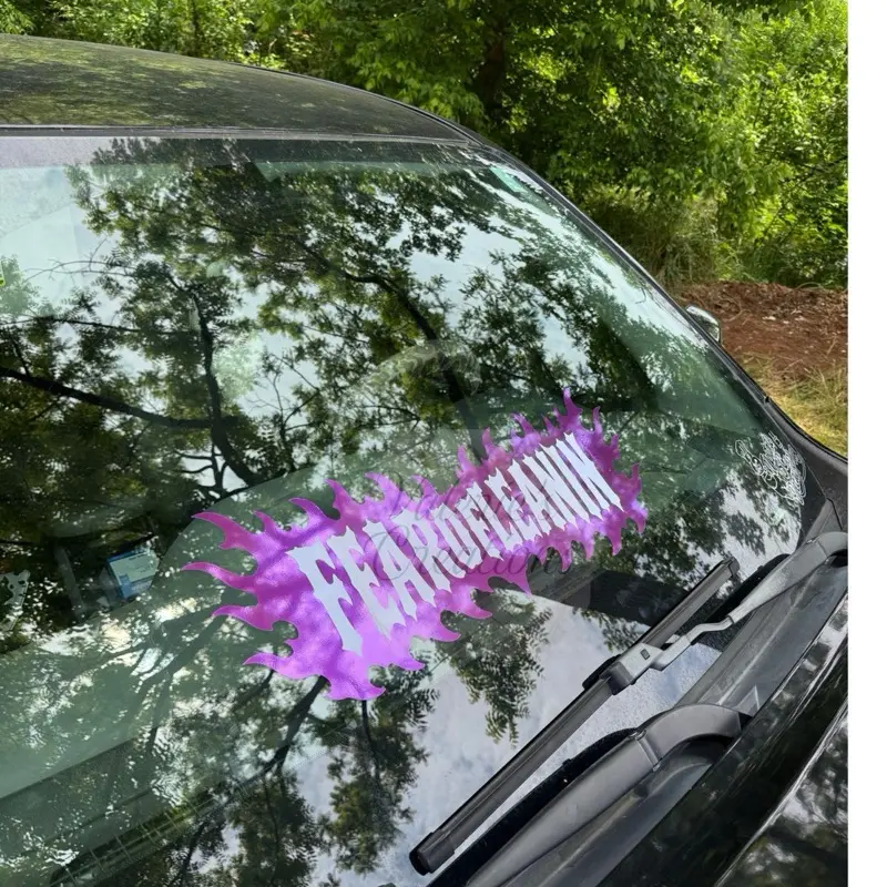 FEAROFLEANIN 2 Toned Truck Decal Holographic Flame Design for Vehicle Decoration - Perfect for Car Customization