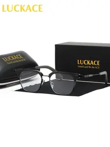 LUCKACE Business And Leisure Pc Material Half Frame Unisex Decorative Mirror Frame, Eyewear Frame, Trendy Casual Eyeglasses, Suitable For Daily Commuting, Office, Leisure Vacation, Friend Gathering, Fishing