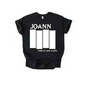 Joann Fabric Flag on black, punk satire unisex t-shirt for crafter. S-5xl