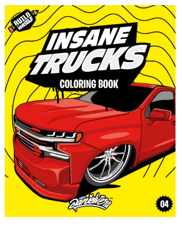 Insane Trucks Coloring Book: Fun pickups trucks adventure with 60 coloring pages for kids & teens Ages 6-18