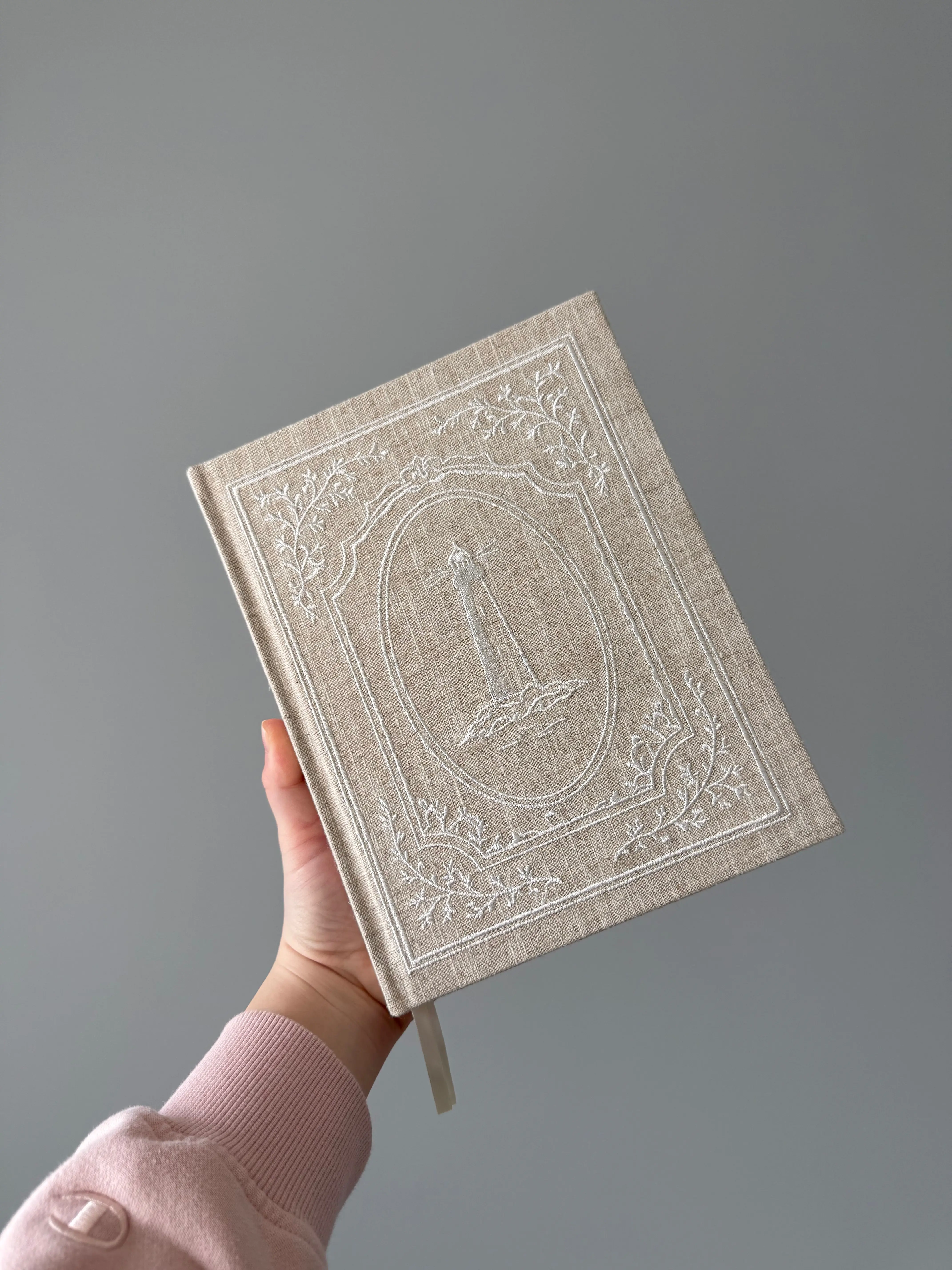 Lighthouse Embroidered Linen V3 Undated Modern Christian Planner – Faith-Based Planner - Bible Study, Sermon Notes, Prayer Requests, Goal Setting, Finances & More
