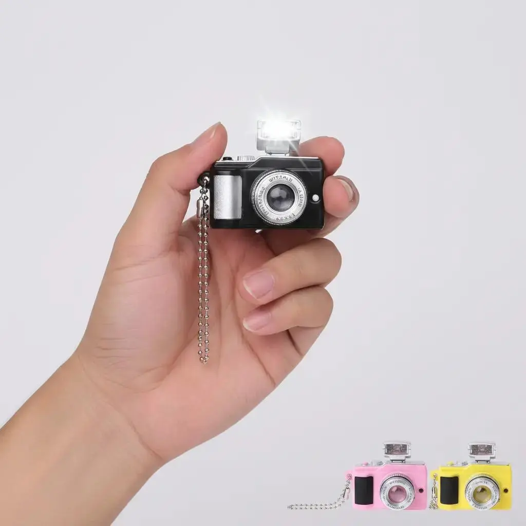 3 PCS Mini Doll Camera Keychains - Fashion Costume Jewelry Accessories with LED Flashlight, Sound Function, Creative Halloween Decor boyfriend gift