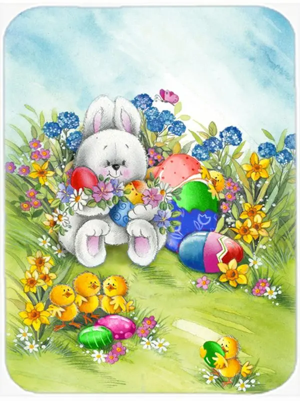 Large Easter Bunny & Eggs Glass Chopping Board, Kitchen Cutting Board
