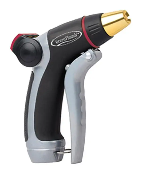 Melnor 225500 Green Thumb All Metal Heavy-Duty Front Trigger Nozzle - Flow Control, Adjustable Jet-Mist Settings for Garden Watering, Home Improvement Irrigation